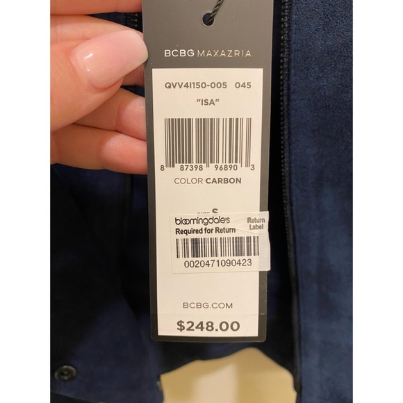 BCBGmaxazria Blue Suede Vest w/ Cutouts - Picture 5 of 5